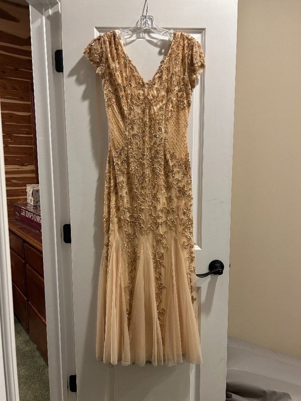Mother of the Bride Dress. Nude color. Size 14 Brand Primavera